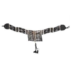 Black Carved Buffalo Bone Chest Plate Choker Western Indian Style Jewelry New